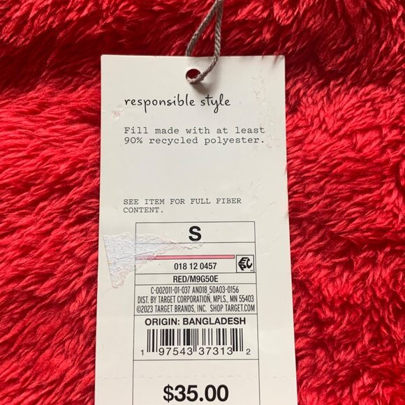 A New Day Womens Red Puffer Vest Lightweight Quilted Outerwear W/ Pockets Small - Picture 9 of 10